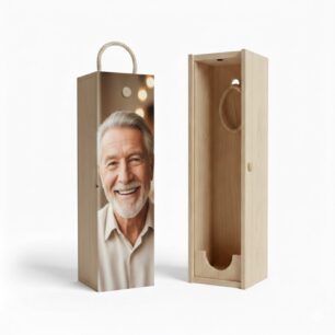 Caja de botella de vino personalizada con foto