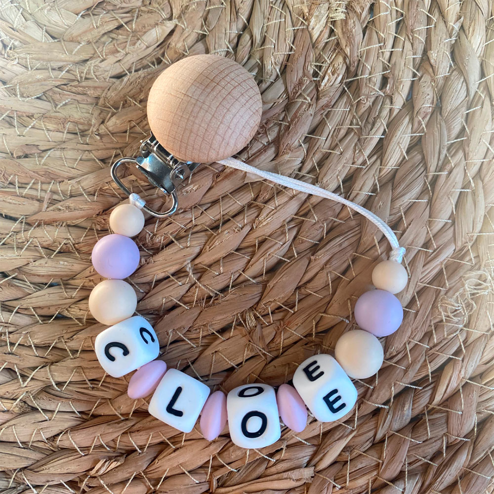 Chupetero basico personalizado rosa