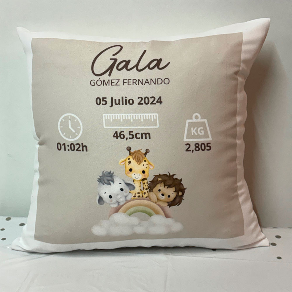 Cojin natalicio personalizado