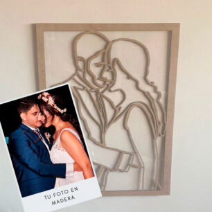 Cuadro de madera silueta de foto personalizado