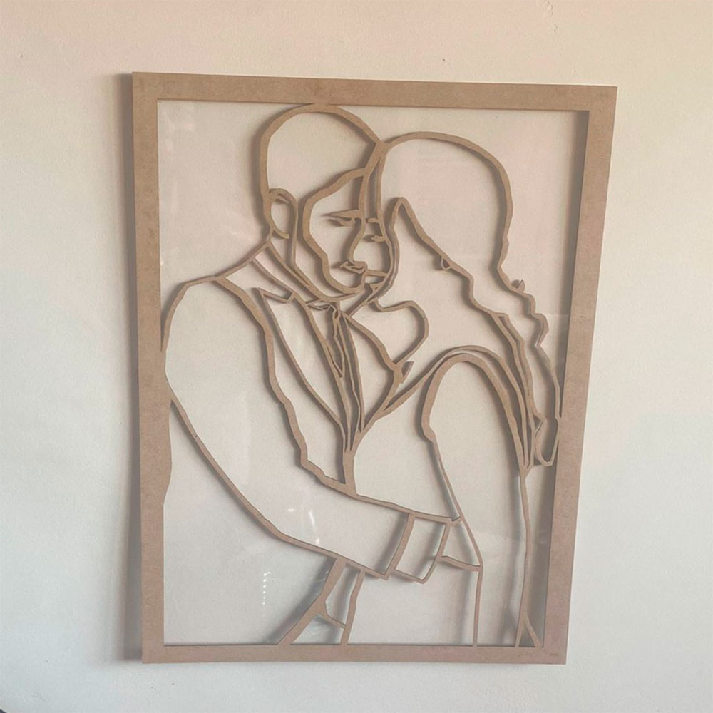 Cuadro de madera silueta de foto personalizado1