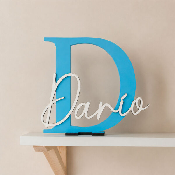 Inicial de madera personalizada D