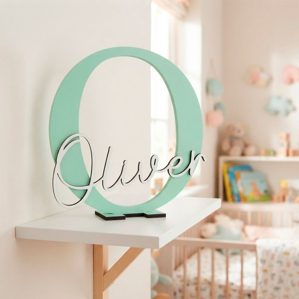Inicial de madera personalizada O