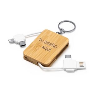 Llavero cargador de madera personalizado