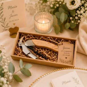 Sacacorchos de boda personalizado