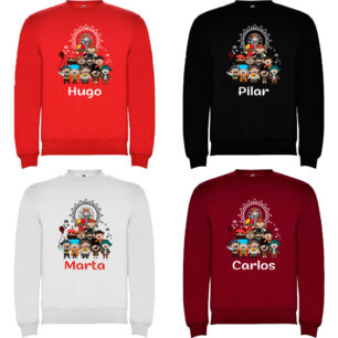 Sudadera cabezudos personalizada