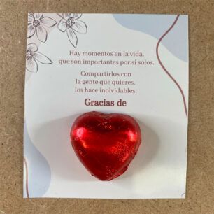 Tarjeta de agradecimiento bombón personalizada