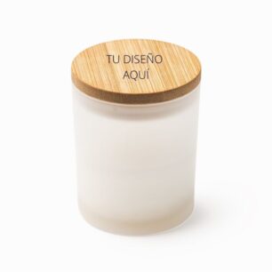 Vela personalizada con tapa de madera