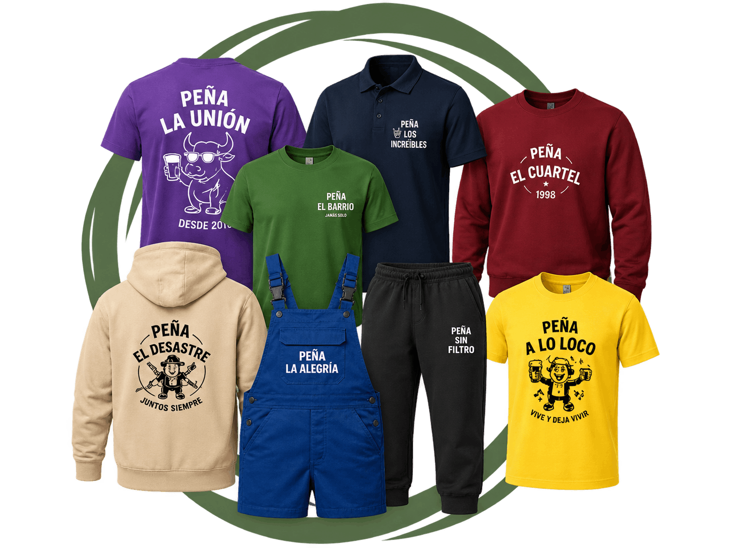 Ropa para peña, grupos, amigos personalizada. 