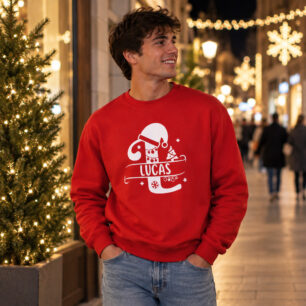 Sudadera de Navidad personalizada con inicial y nombre